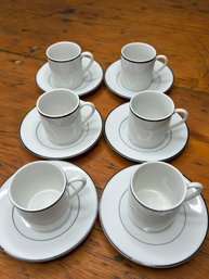 Tiffany & Co By Taitu Set Of 6 Espresso Cups & Saucers