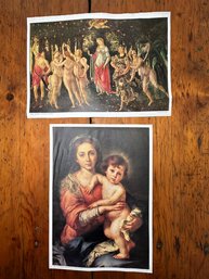 Italian Canvas Art Print The Spring, Botticelli & Modonna And Child, Murillo