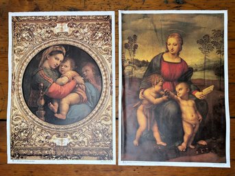 Italian Canvas Art Print Raffaello- La Madonna Della Seggiola & Madonna Of The Goldfinch