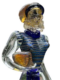 Vintage Mid-century Italian Murano Art Glass Sculpture Of Young Fashionable Woman