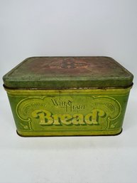 Vintage Wheat Heart Oven Baked Bread Tin Box