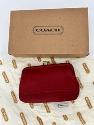 Coach Red Leather Double Change Purse