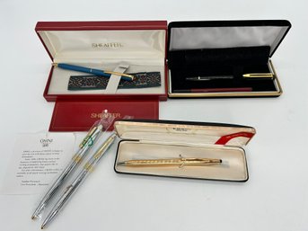 Collection Of Vintage  Writing Instruments: Sheaffer, Cross, Omni, Hauser Pens