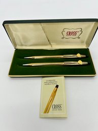 Vintage Exclusive Shell Gas 1974 Cross 10k Gold Filled Pen & Pencil Set Of 2