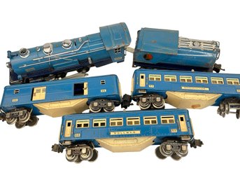 Vintage Lionel 263E Blue Comet Locomotive Train Car, Pullman, Observation, & Tanker Lot