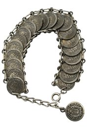 Vintage 1950's Respublica Sancti Marini Libertas Coin Chain Bracelet