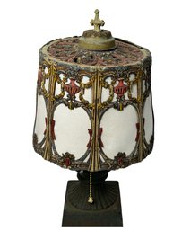 Antique Art Nouveau Cast Metal Ornate Desktop Lamp