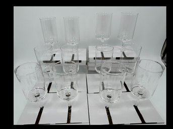 Qualia Set Of 12 Crystal Party Flutes