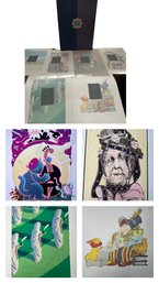 The Mother Goose Collection Of Six Signed, Limited Edition, Silk Screen Prints In Portfolio Case
