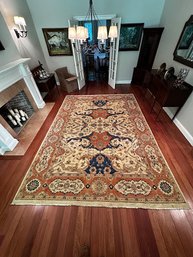 Oriental Area Rug (Rust, Gold, Colonial Blue, And Cream) 10' X14'