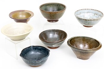 Mixed Collection Of Stoneware Art Pottery Bowls