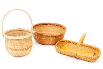 Trio Of White Oak Baskets