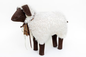 Vintage Suede Leather Sheepskin Lamb Plush