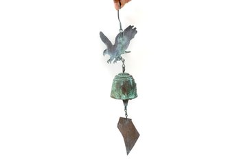 Antique Cast Iron Eagle Bell In The Style Of Paolo Solari