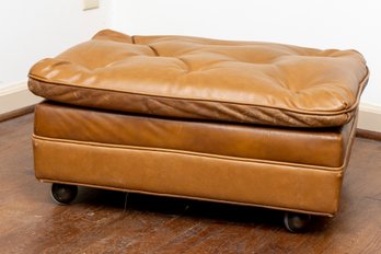 Vintage Tufted Leather Ottoman