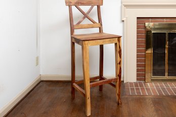 Custom Handcrafted Wood Bar Stool