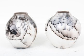 Horsehair Pottery Miniature Vases