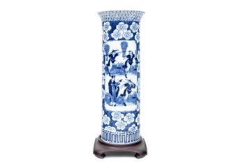 19th Century Oriental Blue & White Large Vases