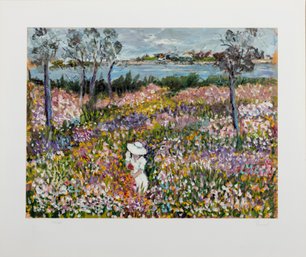 Floral Impressionist Serigraph Print By Suzanne Regan Pascal