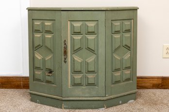 Octagon-Front Green Side Cabinet