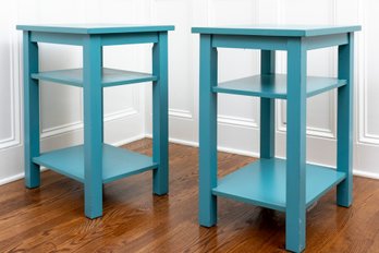 Pair Of Turquoise Side Tables