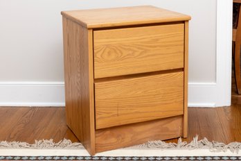 Two Drawer Wood Nightstand