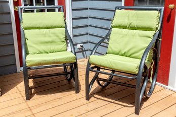 Pair Of Outdoor Cushioned Patio Chairs