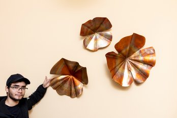 Copper Metalcraft Flower Wall Ornaments