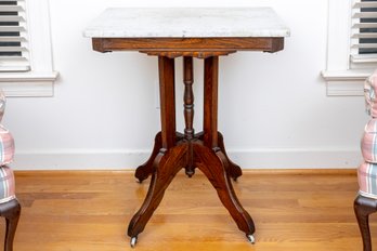 Victorian Marble Top Parlor Side Table