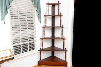 Vintage Walnut Corner Shelf