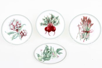 Set Of Four Fitz & Floyd French Market Porcelain Plates