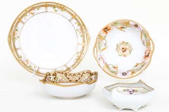 Hand-Painted Nippon Japan Porcelain Dishes