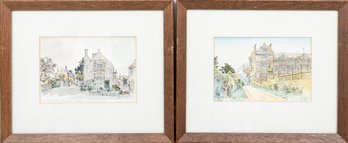 Signed Lithograph Watercolor Sketch Prints Of Somerset England