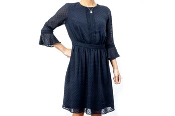 Banana Republic Dress Navy Blue 3/4 Flutter Bell Sleeve Size 2