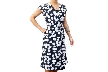 100 Silk Banana Republic Womens Size 4 Polka Dot Wrap Dress