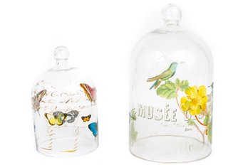 Pair Of Vintage Glass Bell Jar Covers