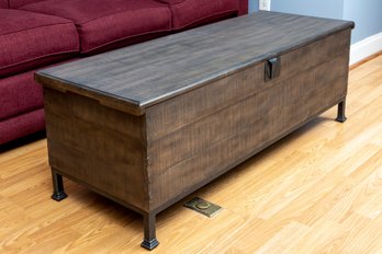 Rustic Milling Chest Cocktail Table With Cedar Lined Bottom