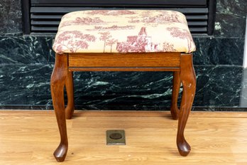 Upholstered Seat Cabriole Leg Stool