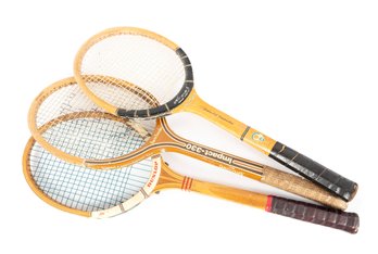 Trio Of Vintage Tennis Rackets