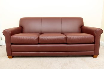 Faux Leather Transitional Sleeper Sofa