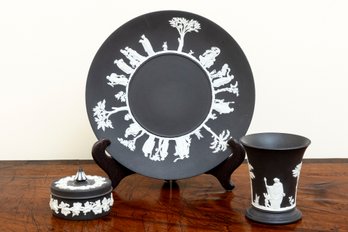 Vintage Wedgwood Basalt Black Jasperware