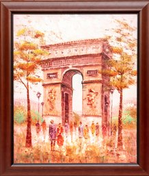 Arc De Triomphe Monument Acrylic On Canvas Painting
