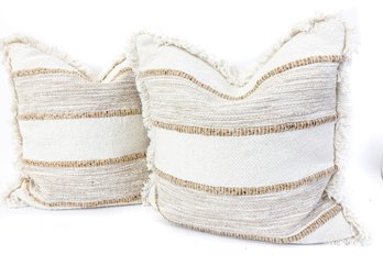 Pair Of BODHI Jute Rope Throw Pillows With Fringe