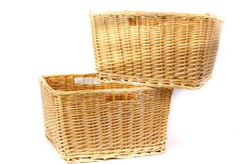 Two Large Wicker Basket Bins