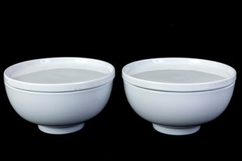 Pair Of Overandback Lidded Bowls