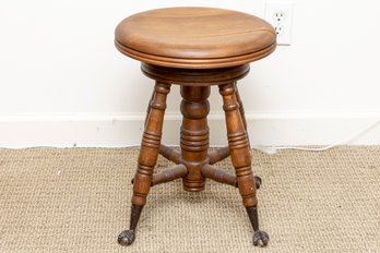 Vintage Oak Piano Stool