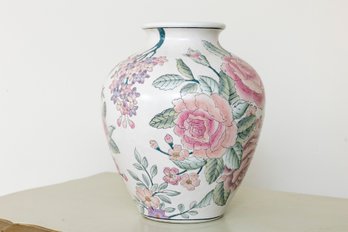 Vintage Chinese White Porcelain Floral Vase