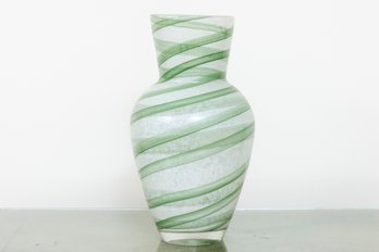 Hand-Blown Glass Marble Swirl Vase