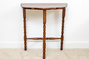 Mid-Century Walnut Demi-lune Side Table