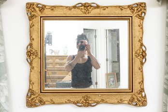 Mid-Century Baroque Glass Rectangle Wall Mirror